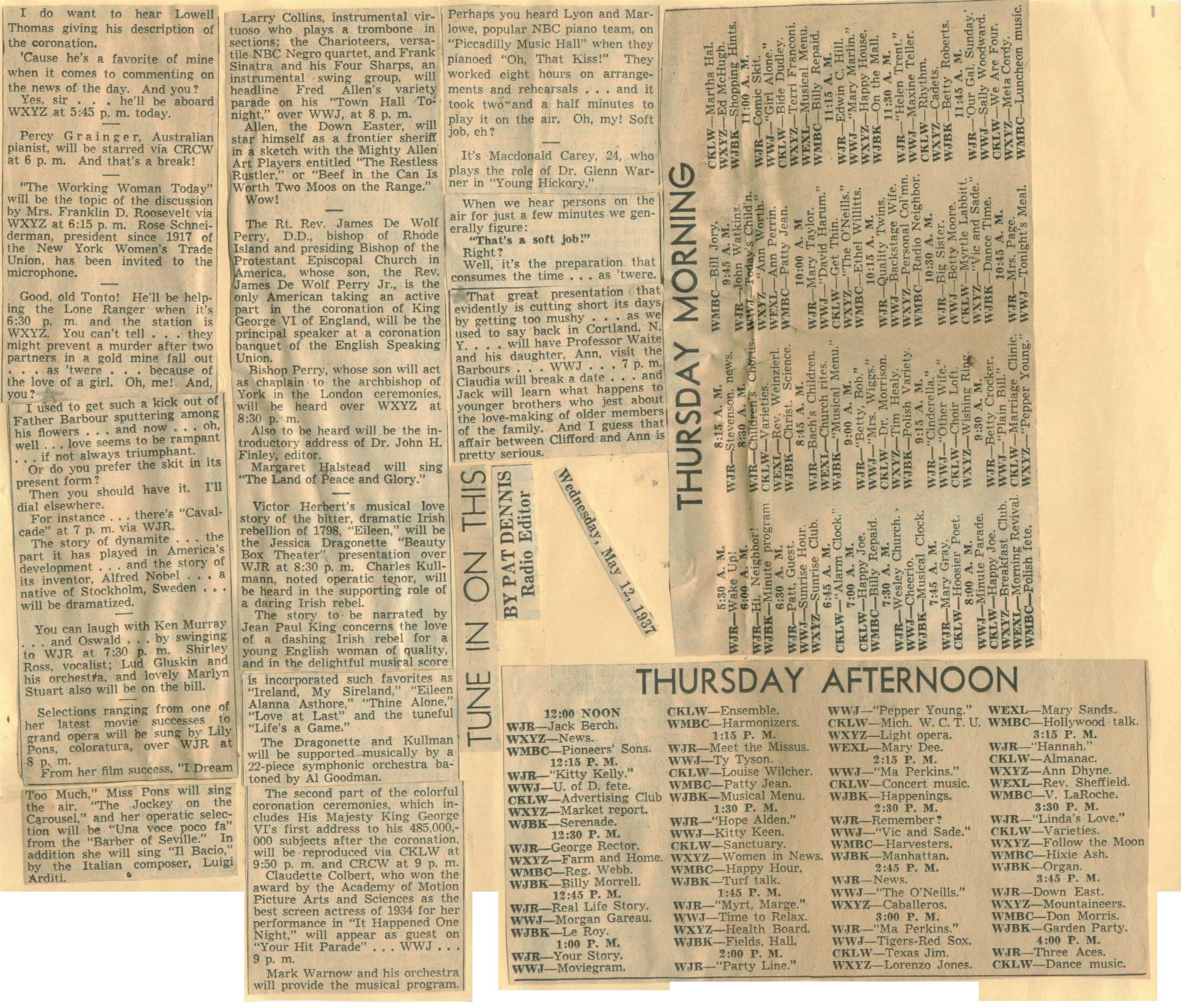 Old Radio Schedules
